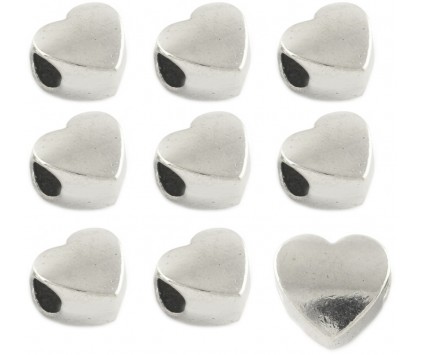 ZAWIESZKA PRZEKŁADKA SERCE SERCA DO BRANSOLETEK METAL 11mm WALENTYNKI 10szt