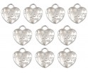 ZAWIESZKA CHARMS SERCE SERCA NAPIS LOVE 23mm WALENTYNKI DZIEŃ KOBIET 10szt
