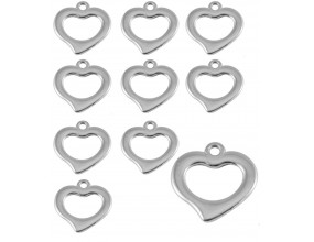 ZAWIESZKI AKRYLOWE SERCA SERCE SERDUSZKO DO BRANSOLETEK WALENTYNKI 10szt