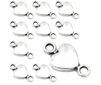 ŁĄCZNIK DO BRANSOLETEK SERCE SERDUSZKO WALENTYNKI DZIEŃ BABCI KOBIET 10szt