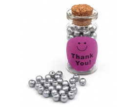 KORALIKI SZKLANE PERŁY PEREŁKI 4mm SZARE BUTELECZKA WALENTYNKI 100szt