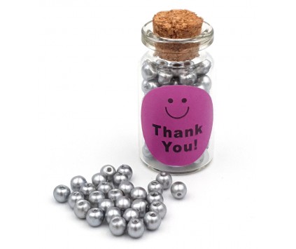 KORALIKI SZKLANE PERŁY PEREŁKI 4mm SZARE BUTELECZKA WALENTYNKI 100szt