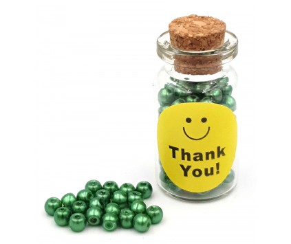 KORALIKI SZKLANE PERŁY PEREŁKI 4mm ZIELONE BUTELECZKA WALENTYNKI 100szt