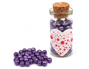 KORALIKI SZKLANE PERŁY PEREŁKI 4mm FIOLETOWE BUTELECZKA WALENTYNKI 100szt