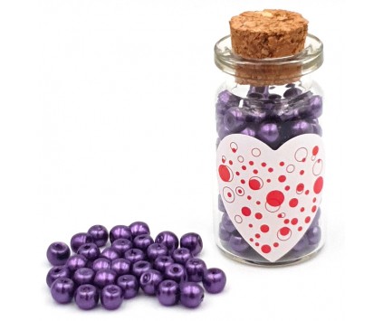 KORALIKI SZKLANE PERŁY PEREŁKI 4mm FIOLETOWE BUTELECZKA WALENTYNKI 100szt