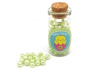 KORALIKI SZKLANE PERŁY PEREŁKI 4mm ZIELONE J. BUTELECZKA WIELKANOC 100szt