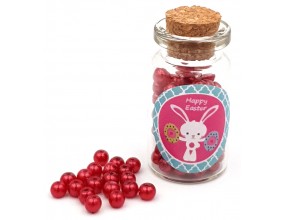 KORALIKI SZKLANE PERŁY PEREŁKI 4mm CZERWONE BUTELECZKA WIELKANOC 100szt