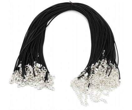 BAZA NASZYJNIKA CZARNA 1,5 SZNUREK 50cm 20szt HURT