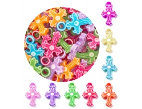 ZAWIESZKA KRZYŻYK KRZYŻ DO RÓŻAŃCA ZAWIESZKI AKRYL PASTELOWE KRZYŻYKI 10szt