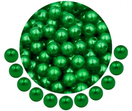 KORALIKI PEREŁKI 6mm 80szt PERŁY ŚLUB AKRYL DO ROBIENIA BIŻUTERII ZIELONE C