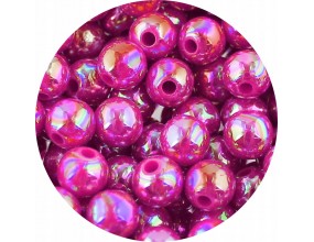Koraliki Akrylowe Kulki OPALIZUJĄCE Błyszczące CIEMNY RÓŻ 8mm 50szt