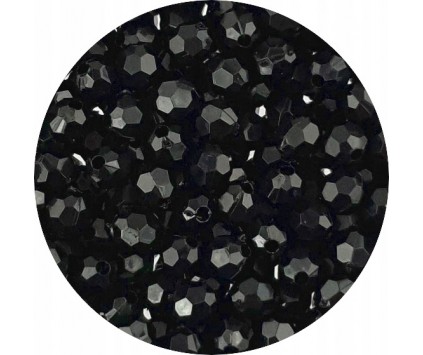 Koraliki Szlifowane Akrylowe Kulki Kuleczki 6mm Czarne 50szt