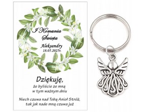 Podziękowanie dla gości ANIOŁEK KOMUNIA PERSONALIZACJA PAMIĄTKA ANIOŁ A4