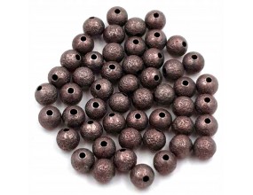 Przekładki Kuleczki Metalowe Mrożone Diamentowe 6mm 50szt Brąz Antyczny