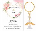Podziękowanie dla gości BRELOK KOMUNIA PERSONALIZACJA PAMIĄTKA ANIOŁEK
