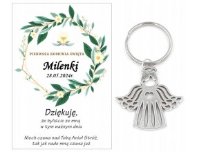 Podziękowanie dla gości ANIOŁEK KOMUNIA PERSONALIZACJA PAMIĄTKA ANIOŁ A14