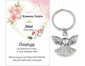 Podziękowanie dla gości ANIOŁEK KOMUNIA PERSONALIZACJA PAMIĄTKA ANIOŁ A13
