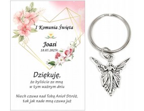 Podziękowanie dla gości KOMUNIA ŚWIĘTA PAMIĄTKA BRELOCZEK BRELOK ANIOŁ A36