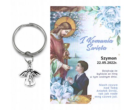PODZIĘKOWANIE KOMUNIA ANIOŁ DLA GOŚCI BRELOK
