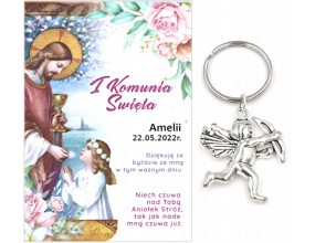 A15 Podziękowanie dla Gości Breloczek Aniołek Imię Data Pamiątka Komunia