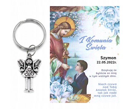 PODZIĘKOWANIE KOMUNIA ANIOŁ DLA GOŚCI BRELOK