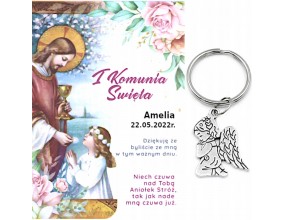 PODZIĘKOWANIE DLA GOŚCI BRELOK ANIOŁ KOMUNIA CELOF