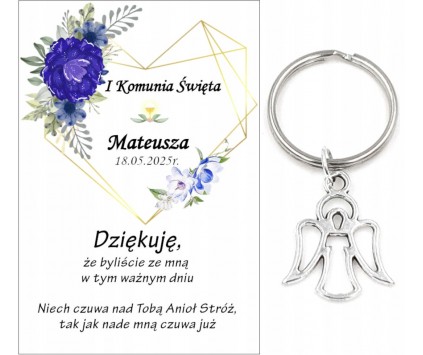 Podziękowanie Upominek dla Gości na Komunię ANIOŁEK KOMUNIA PAMIĄTKA brelok