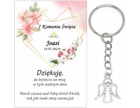 A18 Podziękowanie dla gości na KOMUNIĘ KOMUNIA BRELOK ANIOŁEK UPOMINEK