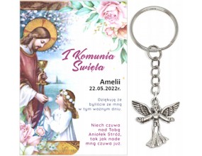 A16 Podziękowanie dla gości na KOMUNIĘ KOMUNIA BRELOK ANIOŁEK UPOMINEK