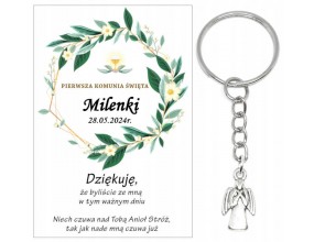 A11 Podziękowanie dla gości na KOMUNIĘ KOMUNIA BRELOK ANIOŁEK UPOMINEK
