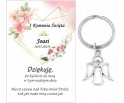 A18 Podziękowanie dla gości brelok ANIOŁEK KOMUNIA PERSONALIZACJA PAMIĄTKA
