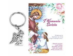 PODZIĘKOWANIE DLA GOŚCI KOMUNIA BRELOCZEK ANIOŁEK PAMIATKA