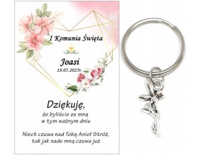 Podziękowanie dla gości brelok ANIOŁEK I KOMUNIA ŚWIĘTA IMIĘ PAMIĄTKA A23