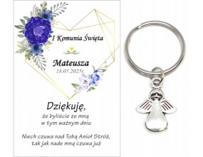 Podziękowanie dla gości brelok ANIOŁEK I KOMUNIA ŚWIĘTA IMIĘ PAMIĄTKA A22