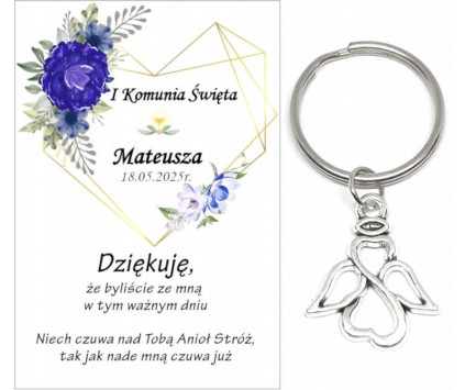 Podziękowanie dla gości brelok ANIOŁEK I KOMUNIA ŚWIĘTA IMIĘ PAMIĄTKA A21