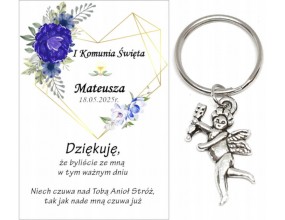 Podziękowanie dla gości brelok ANIOŁEK I KOMUNIA ŚWIĘTA IMIĘ PAMIĄTKA A19
