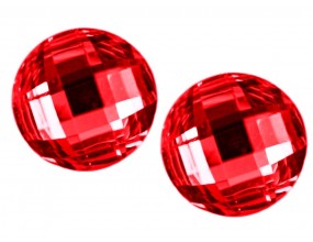 KABOSZONY okrągłe szlifowane 18 mm czerwone 2 sztuki akryl