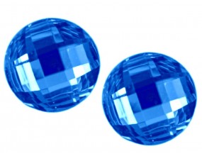 KABOSZONY okrągłe  szlifowane 18 mm  niebieskie  2  sztuki akryl