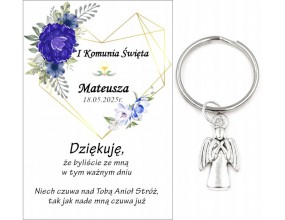 Podziękowanie Upominek dla Gości na Komunię ANIOŁEK KOMUNIA PAMIĄTKA Imię