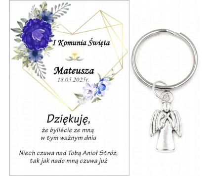 Podziękowanie Upominek dla Gości na Komunię ANIOŁEK KOMUNIA PAMIĄTKA Imię