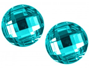 KABOSZONY okrągłe  szlifowane 18 mm  błękitne  2  sztuki akryl