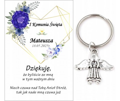 Podziękowanie Upominek dla Gości na Komunię ANIOŁEK KOMUNIA PAMIĄTKA Imię
