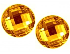 KABOSZONY okrągłe  szlifowane 18 mm żółte  2  sztuki akryl