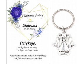 Podziękowanie Upominek dla Gości na Komunię ANIOŁEK KOMUNIA PAMIĄTKA Imię