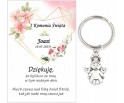 A8 Podziękowanie dla gości brelok ANIOŁEK KOMUNIA PERSONALIZACJA PAMIĄTKA