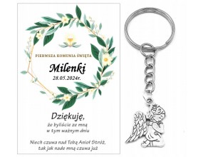 Podziękowanie dla gości ANIOŁEK KOMUNIA PERSONALIZACJA PAMIĄTKA