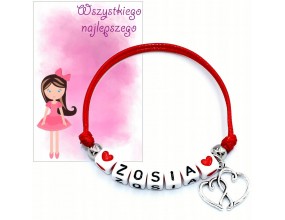 BRANSOLETKA IMIE PREZENT NA DZIEŃ DZIEWCZYNY DZIEŃ PRZEDSZKOLAKA SZKOŁA