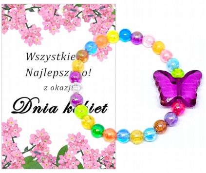 BRANSOLETKA DZIEŃ KOBIET WALENTYNKI DZIEWCZYNKA SZKOŁA KLASA PREZENT MOTYL