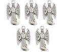 Zawieszka Aniołek ANIOŁ Charms Święta Mikołajki KOMUNIA19x10mm Metal 5szt