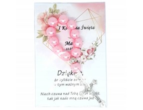 Podziękowanie dla gości RÓŻANIEC DZIESIĄTKA KOMUNIA PAMIĄTKA PERSONALIZACJA